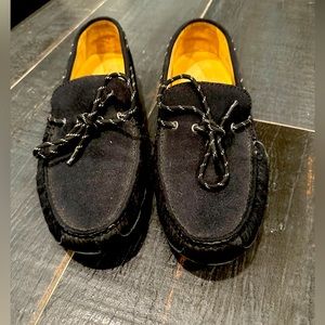 Cole Haan tie up men’s moccasin loafer in navy blue size 9.5 worn 2 times